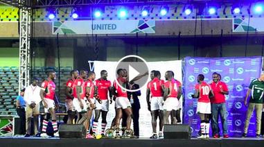 Kenya Shujaa dancing after winning Safari sevens